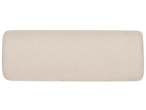 Bäddsoffa Beige Tygklädsel Enkelsoffa Utfällbar Divan Dagbädd med Dyna Modern Design Sovrum Vardagsrum