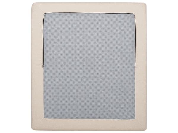 Bäddsoffa Beige Tygklädsel Enkelsoffa Utfällbar Divan Dagbädd med Dyna Modern Design Sovrum Vardagsrum