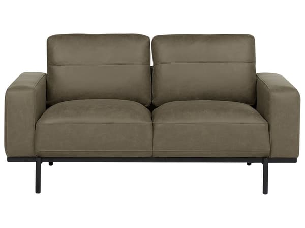 Soffa Grön Tygklädsel Metallben 2-sits Klassisk Soffa Vardagsrum Modern