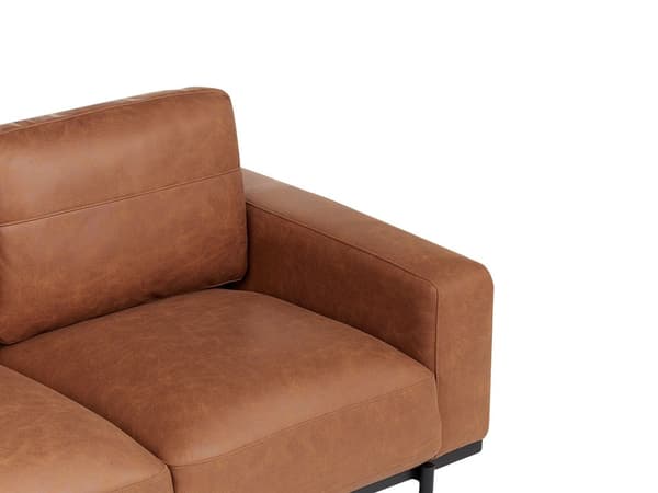Sofa Svart Kunstskinn Metallben 215 x 87 x 72 cm 3-seters Klassisk Sofa Sofa Stue Moderne