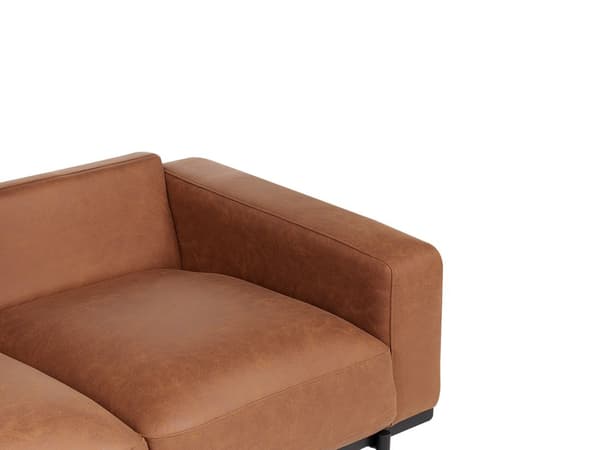 Sofa Svart Kunstskinn Metallben 215 x 87 x 72 cm 3-seters Klassisk Sofa Sofa Stue Moderne