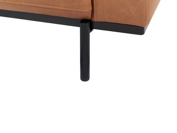 Sofa Svart Kunstskinn Metallben 215 x 87 x 72 cm 3-seters Klassisk Sofa Sofa Stue Moderne