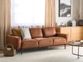 Miniatyrbilde 2 av 10: Sofa Svart Kunstskinn Metallben 215 x 87 x 72 cm 3-seters Klassisk Sofa Sofa Stue Moderne