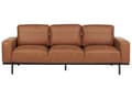 Miniatyrbilde 1 av 10: Sofa Svart Kunstskinn Metallben 215 x 87 x 72 cm 3-seters Klassisk Sofa Sofa Stue Moderne