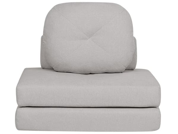 Sofa Puff Seng Lysegrått stoff Møbeltrekk Enkel sovesofa utfellbar stol seng med pute Moderne design