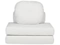 Miniatyrbilde 5 av 11: Sofa Puff Seng Hvit kordfløyel Polstring Enkelt Sovesofa Utfellbar Stol Seng med Pute Moderne Design