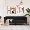 Miniatyrbild 4 av 11: vidaXL Chesterfieldsoffa 3-sits svart tyg