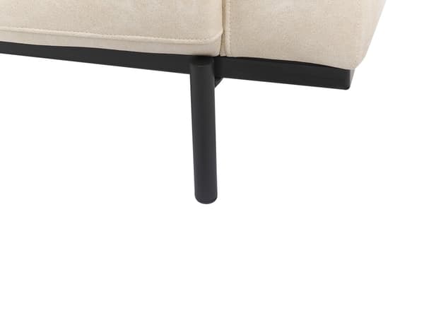 Sofa creme beige 2-personers polstret stof med metalben aftagelige hyndebetræk moderne stil