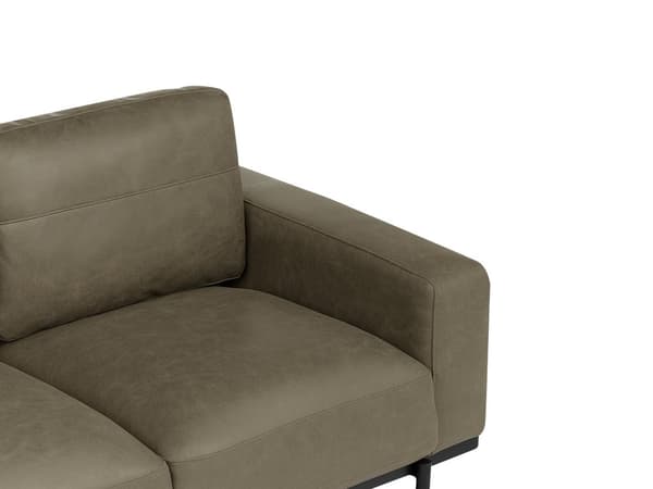 Sofa grøn 2-personers polstret stof med metalben aftagelige hyndebetræk moderne stil
