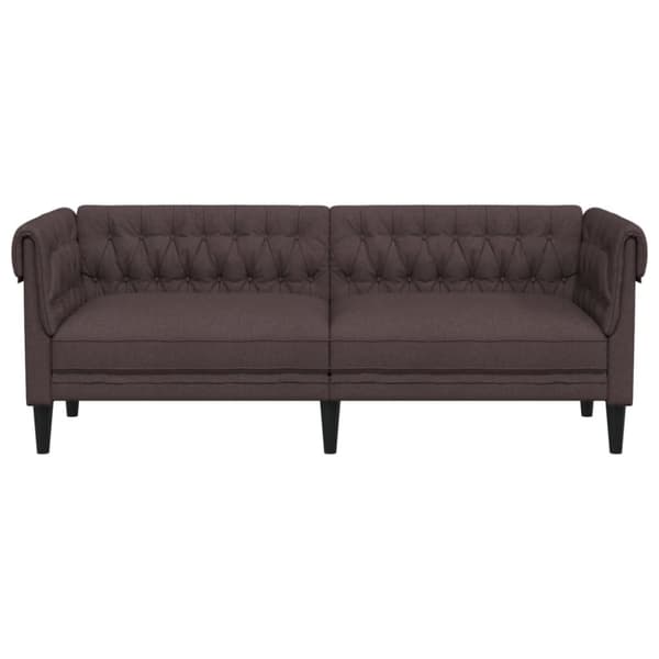 vidaXL 3-personers Chesterfield-sofa stof mørkebrun