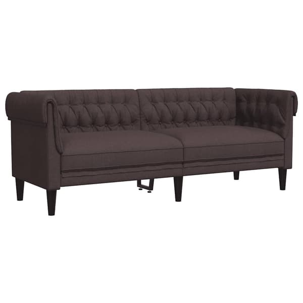 vidaXL 3-personers Chesterfield-sofa stof mørkebrun