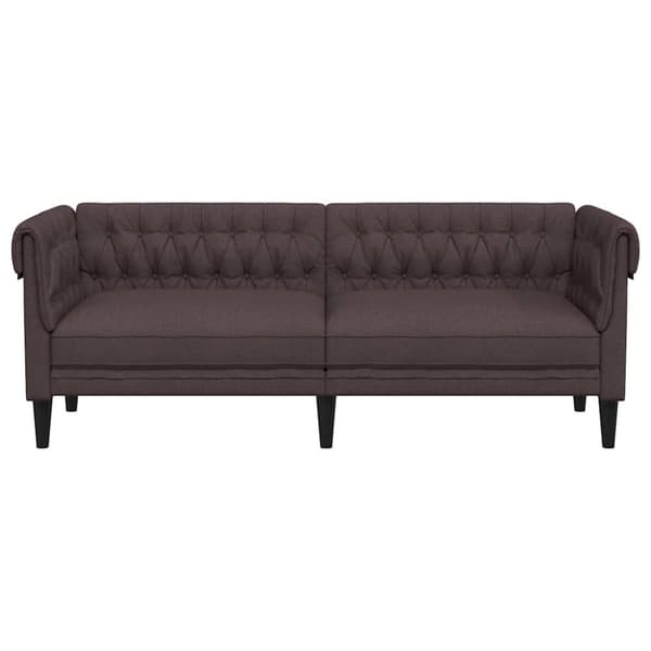 vidaXL 3-personers Chesterfield-sofa stof mørkebrun