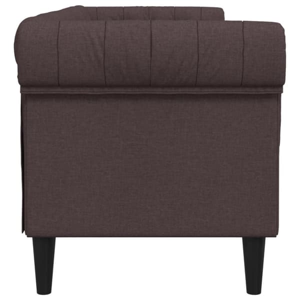 vidaXL 3-personers Chesterfield-sofa stof mørkebrun