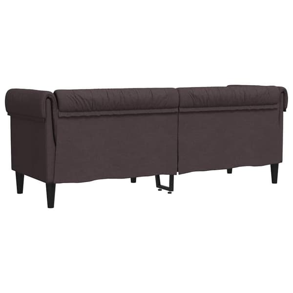 vidaXL 3-personers Chesterfield-sofa stof mørkebrun