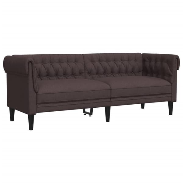 vidaXL 3-personers Chesterfield-sofa stof mørkebrun