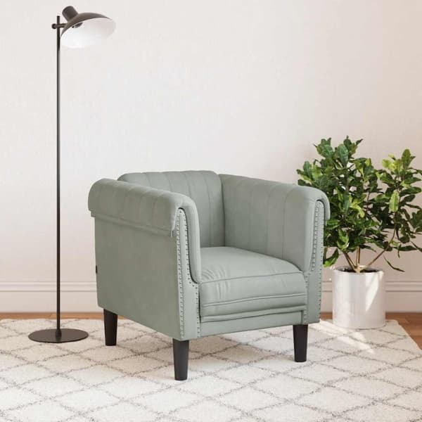 vidaXL sofastol velour lysegrå