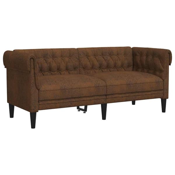 vidaXL 2-personers Chesterfield-sofa stof brun