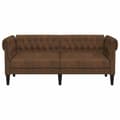 Miniatyrbillede 5 af 11: vidaXL 2-personers Chesterfield-sofa stof brun