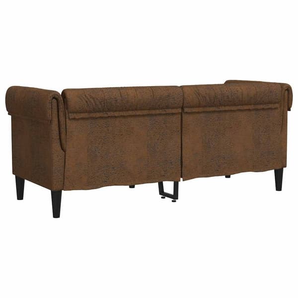 vidaXL 2-personers Chesterfield-sofa stof brun
