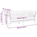 Miniatyrbillede 10 af 11: vidaXL 2-personers Chesterfield-sofa stof brun