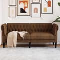 Miniatyrbillede 2 af 11: vidaXL 2-personers Chesterfield-sofa stof brun