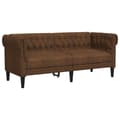 Miniatyrbillede 1 af 11: vidaXL 2-personers Chesterfield-sofa stof brun
