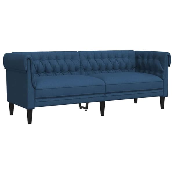 vidaXL 3-personers Chesterfield-sofa stof blå