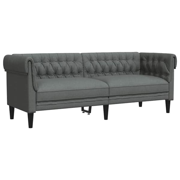 vidaXL 3-personers Chesterfield-sofa stof mørkegrå
