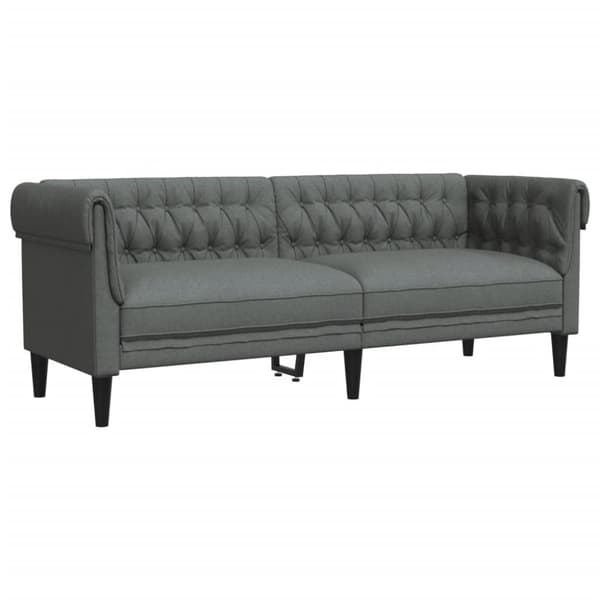 vidaXL 3-personers Chesterfield-sofa stof mørkegrå