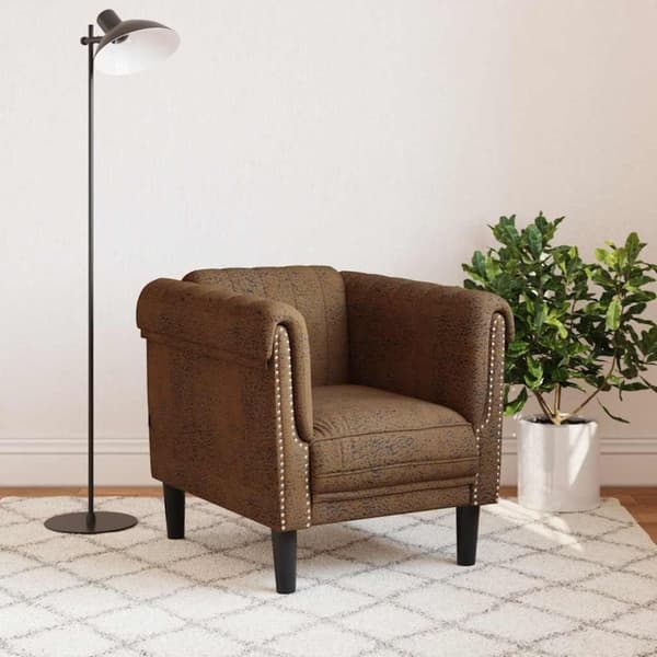 vidaXL sofastol velour sort brun