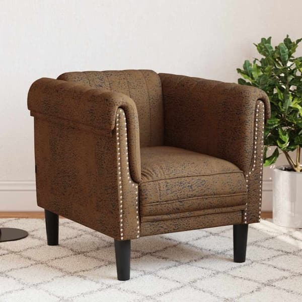 vidaXL sofastol velour sort brun