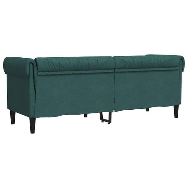 vidaXL 3-personers Chesterfield-sofa stof mørkegrøn