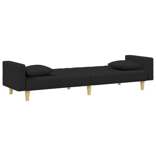 vidaXL 2-personers sovesofa med puder og fodskammel stof sort