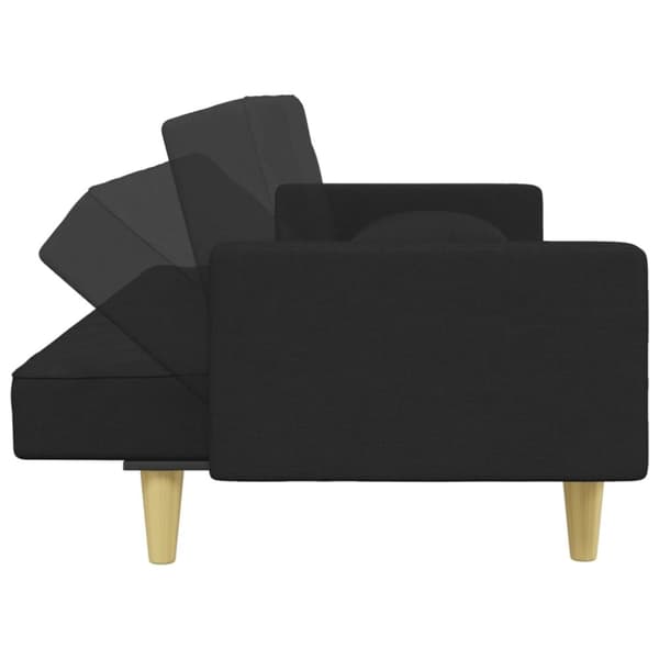 vidaXL 2-personers sovesofa med puder og fodskammel stof sort