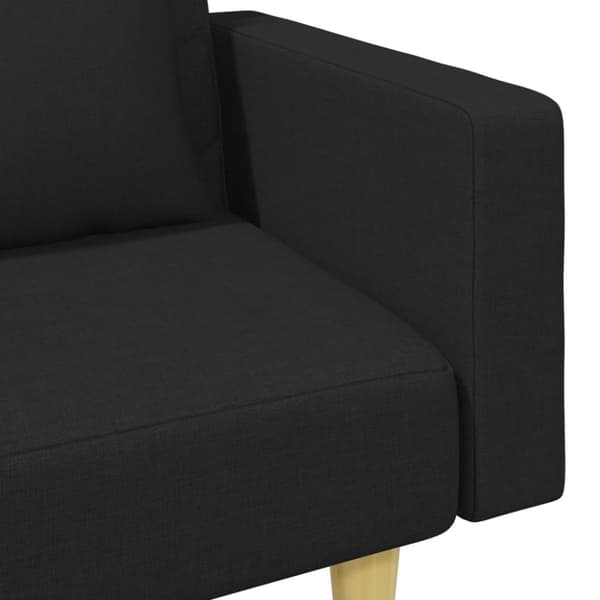 vidaXL 2-personers sovesofa med puder og fodskammel stof sort