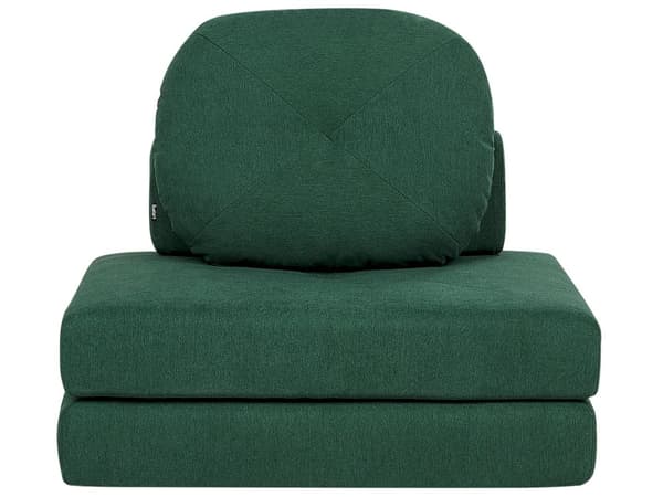 Bäddsoffa Grön Tygklädsel Enkelsoffa Utfällbar Divan Dagbädd med Dyna Modern Design Sovrum Vardagsrum