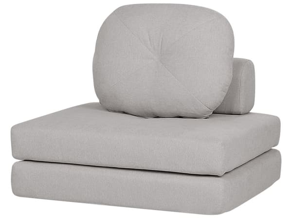 Bäddsoffa Ljusgrå Tygklädsel Enkelsoffa Utfällbar Divan Dagbädd med Dyna Modern Design Sovrum Vardagsrum