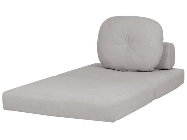 Bäddsoffa Ljusgrå Tygklädsel Enkelsoffa Utfällbar Divan Dagbädd med Dyna Modern Design Sovrum Vardagsrum