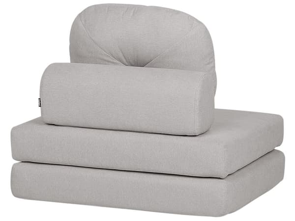 Bäddsoffa Ljusgrå Tygklädsel Enkelsoffa Utfällbar Divan Dagbädd med Dyna Modern Design Sovrum Vardagsrum