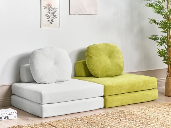 Sovesofa lysegrøn stofbetræk 1-sæders aftagelig top aftagelig pyntepude moderne stil