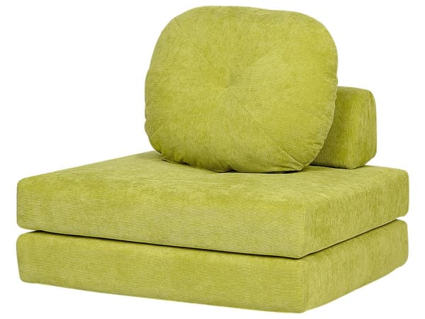Sovesofa lysegrøn stofbetræk 1-sæders aftagelig top aftagelig pyntepude moderne stil