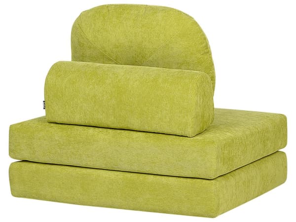 Sovesofa lysegrøn stofbetræk 1-sæders aftagelig top aftagelig pyntepude moderne stil