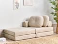Miniatyrbillede 2 af 11: Sovesofa lys beige stofbetræk 1-sæders aftagelig top aftagelig pyntepude moderne stil
