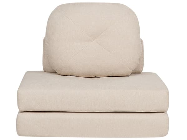 Sovesofa lys beige stofbetræk 1-sæders aftagelig top aftagelig pyntepude moderne stil