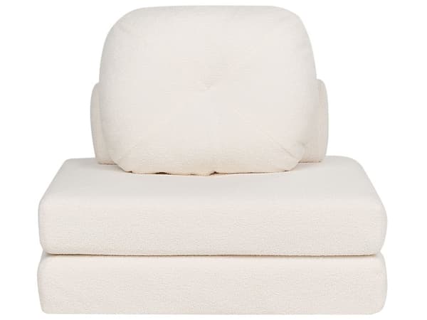 Sovesofa hvid stofbetræk 1-sæders aftagelig top aftagelig pyntepude moderne stil