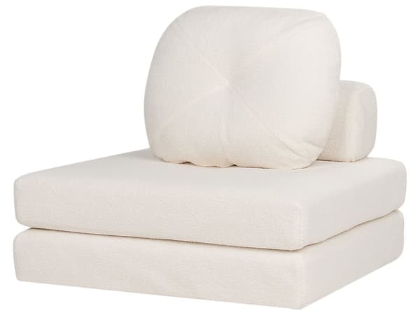 Sovesofa hvid stofbetræk 1-sæders aftagelig top aftagelig pyntepude moderne stil