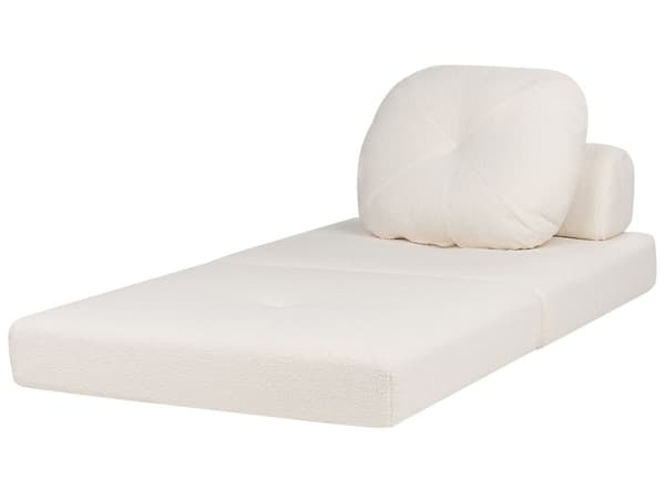 Sovesofa hvid stofbetræk 1-sæders aftagelig top aftagelig pyntepude moderne stil