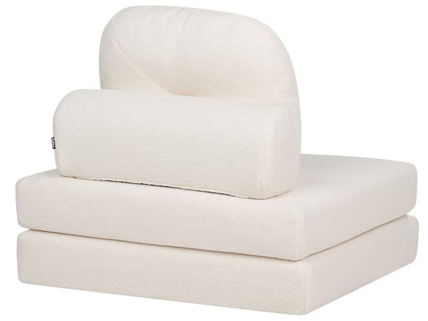 Sovesofa hvid stofbetræk 1-sæders aftagelig top aftagelig pyntepude moderne stil