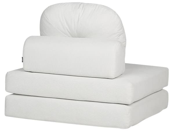 Sovesofa hvid stofbetræk 1-sæders aftagelig top aftagelig pyntepude moderne stil