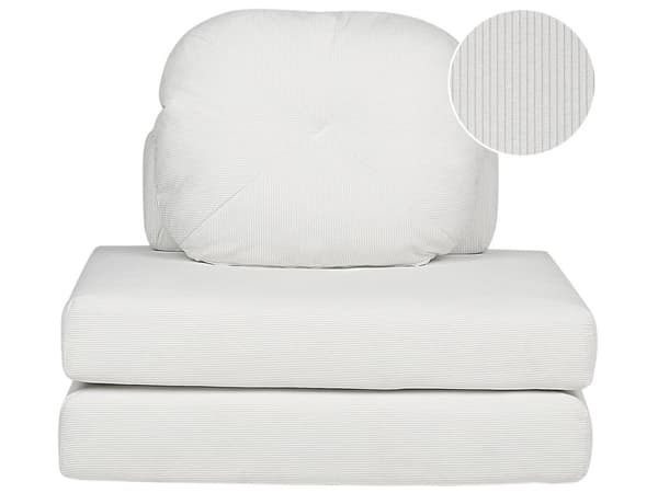 Sovesofa hvid stofbetræk 1-sæders aftagelig top aftagelig pyntepude moderne stil